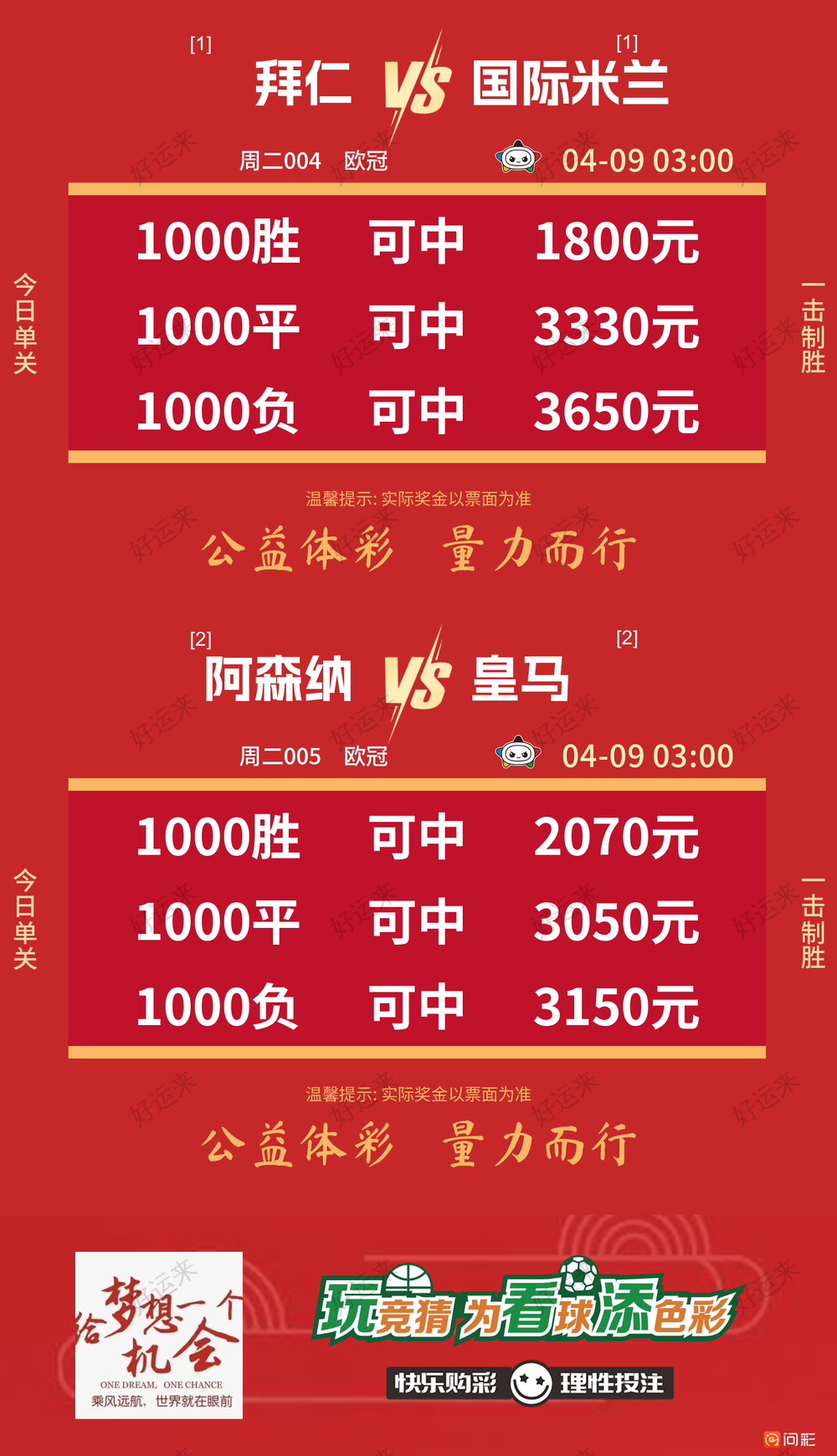 04月08日赛事预告 ⚽️竞彩足球6场 ⚽️ 竞彩篮球️10场 晚上22:00点截止