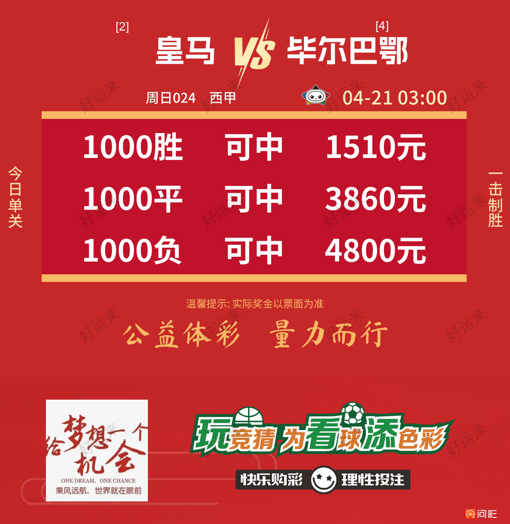 04月20日赛事预告  ⚽️竞彩足球24场，早场5场 ，早场13点。竞彩篮球️9场，早场18:30分。 晚上23:00点截止